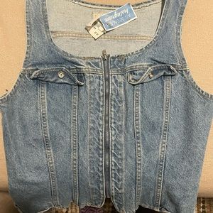 Medium Zip Up Denim Bustier
